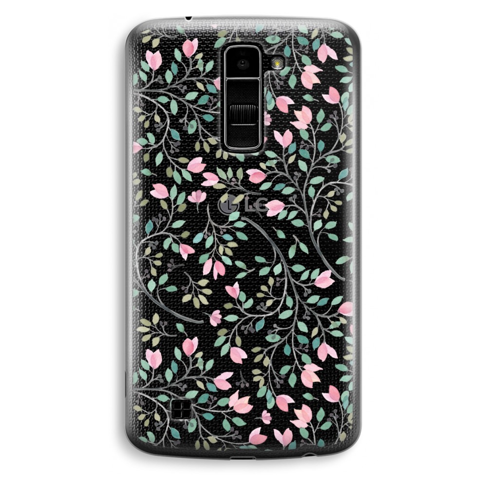Lg K10 2016 Transparant Hoesje Soft Sierlijke Bloemen lg kopen in de aanbieding