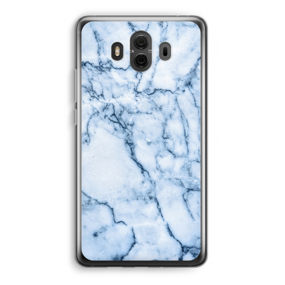 Huawei Mate 10 Transparant Hoesje Soft Blauw Marmer huawei kopen in de aanbieding