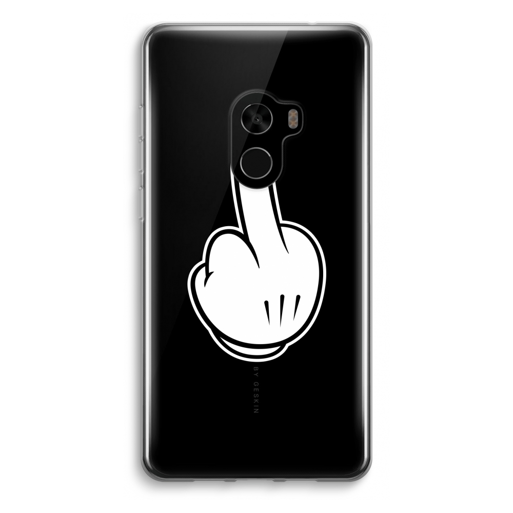 Xiaomi Mi Mix 2 Transparant Hoesje Soft Middle Finger Black xiaomi kopen in de aanbieding