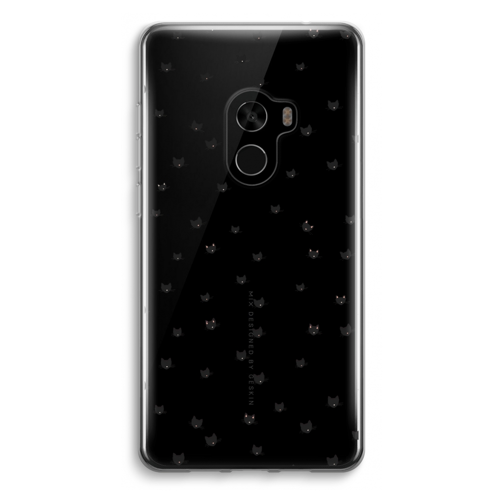Xiaomi Mi Mix 2 Transparant Hoesje Soft Kleine Kattenkopjes xiaomi kopen in de aanbieding