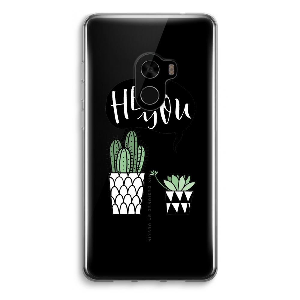 Xiaomi Mi Mix 2 Transparant Hoesje Soft Hey You Cactus xiaomi kopen in de aanbieding
