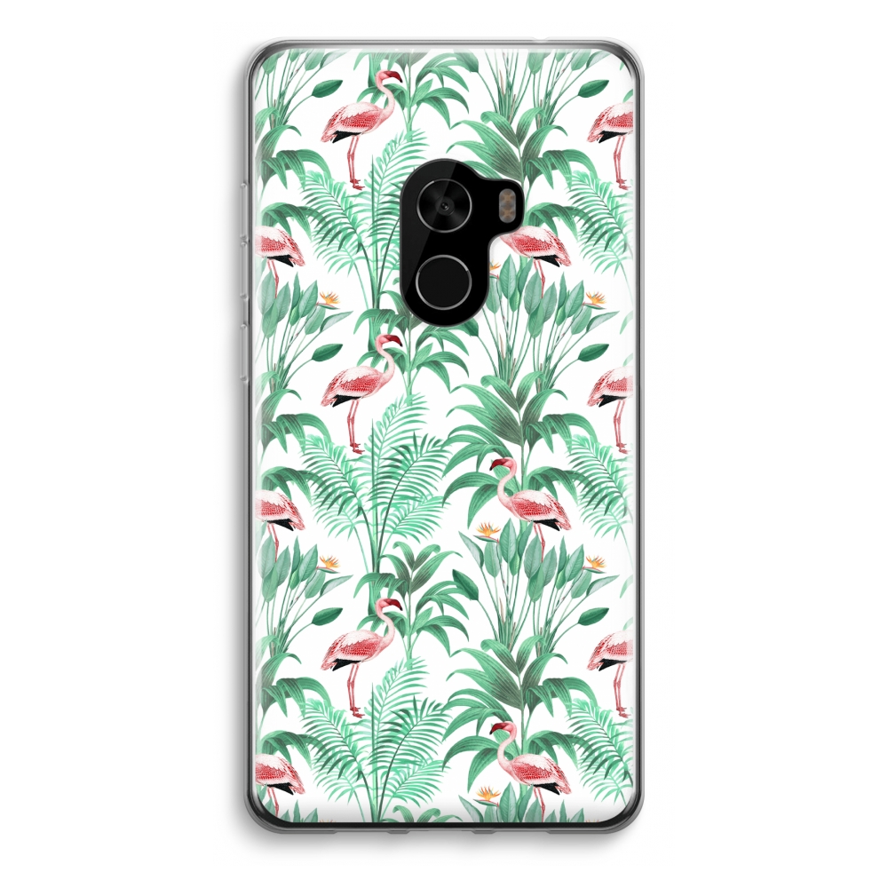 Xiaomi Mi Mix 2 Transparant Hoesje Soft Flamingo Bladeren xiaomi kopen in de aanbieding