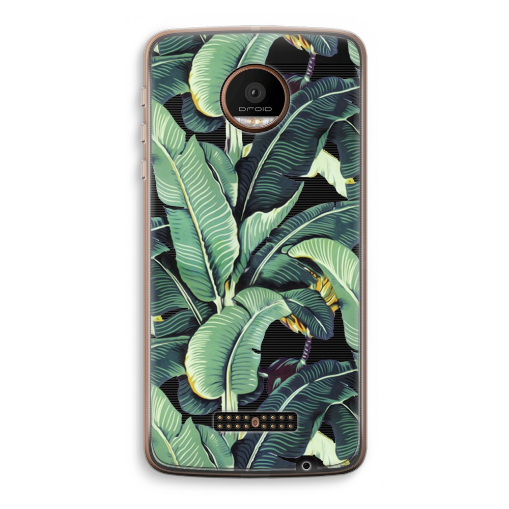 Motorola Moto Z Force Transparant Hoesje Soft Bananenbladeren motorola kopen in de aanbieding