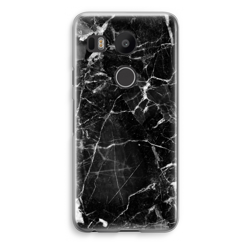 Lg Nexus 5X Transparant Hoesje Soft Zwart Marmer 2 lg kopen in de aanbieding