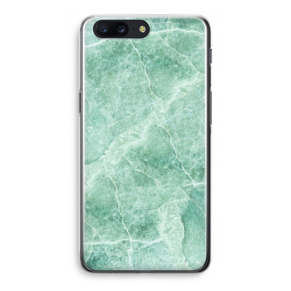Oneplus 5 Transparant Hoesje Soft Groen Marmer oneplus kopen in de aanbieding