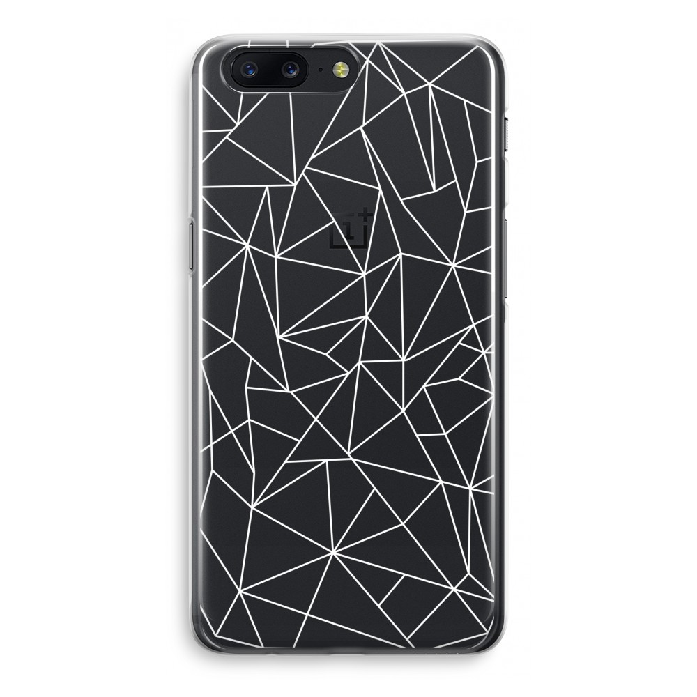 Oneplus 5 Transparant Hoesje Soft Geometrische Lijnen Wit oneplus kopen in de aanbieding