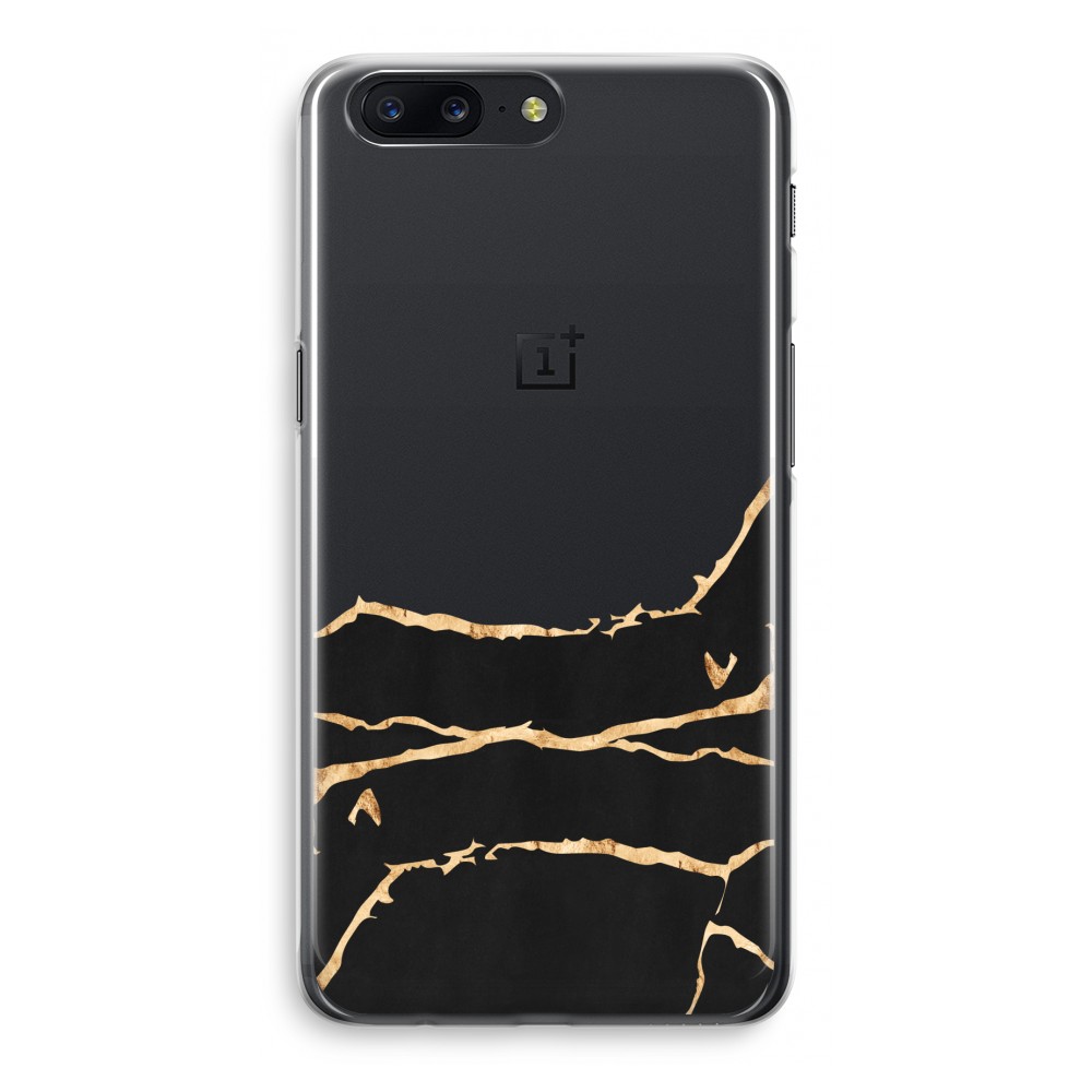 Oneplus 5 Transparant Hoesje Soft Gouden Marmer oneplus kopen in de aanbieding