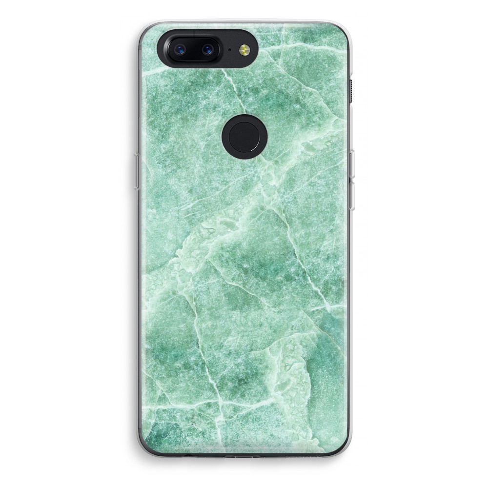 Oneplus 5T Transparant Hoesje Soft Groen Marmer oneplus kopen in de aanbieding