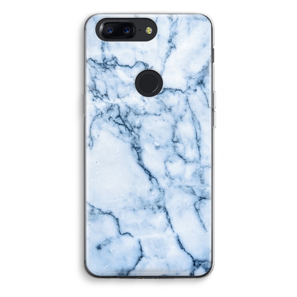 Oneplus 5T Transparant Hoesje Soft Blauw Marmer oneplus kopen in de aanbieding