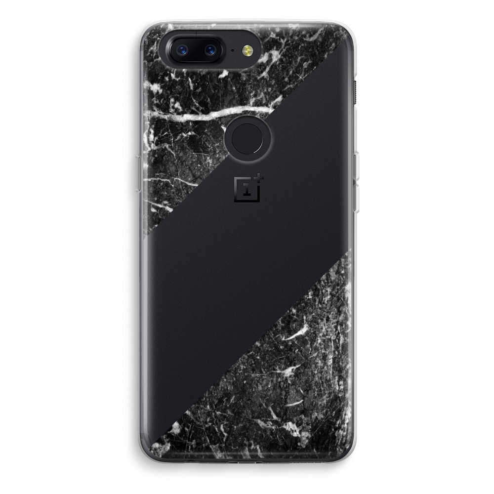 Oneplus 5T Transparant Hoesje Soft Zwart Marmer oneplus kopen in de aanbieding