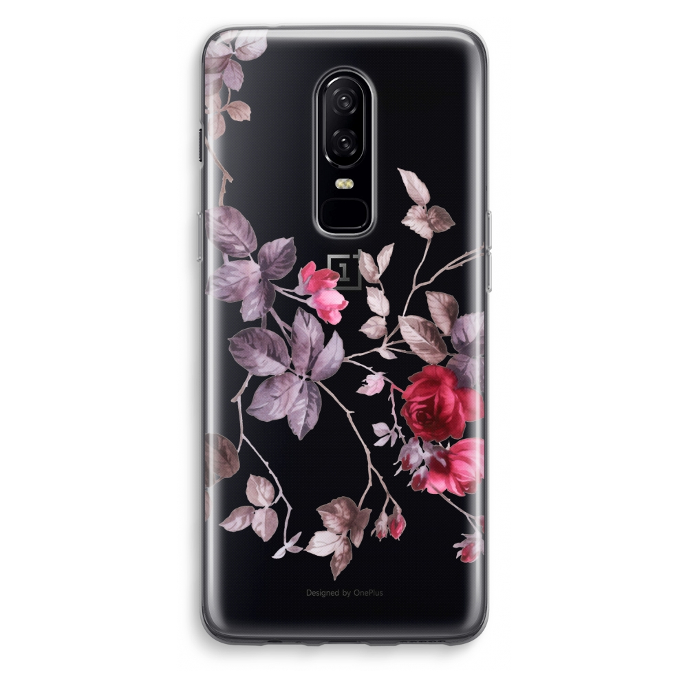 Oneplus 6 Transparant Hoesje Soft Mooie Bloemen oneplus kopen in de aanbieding