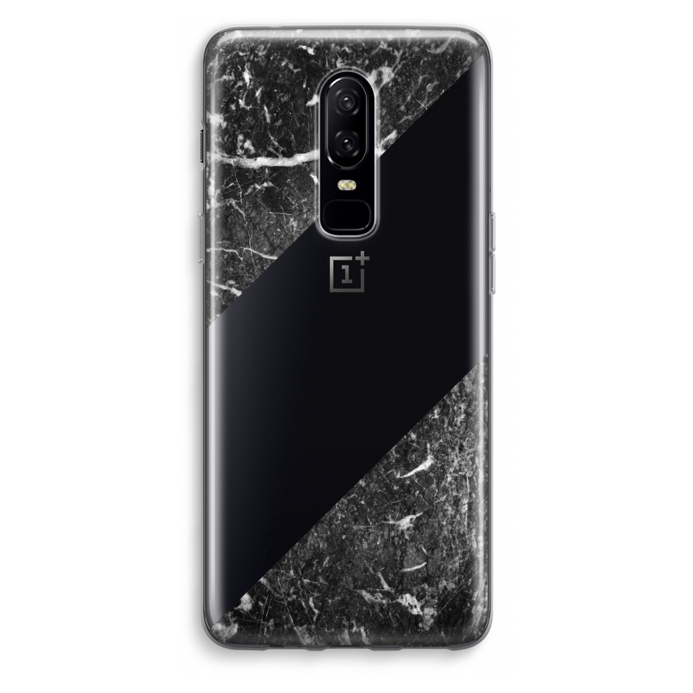 Oneplus 6 Transparant Hoesje Soft Zwart Marmer oneplus kopen in de aanbieding