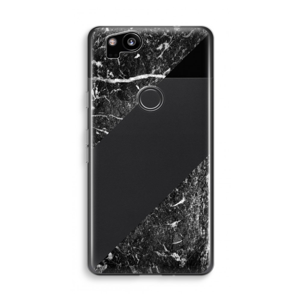 Google Pixel 2 Transparant Hoesje Soft Zwart Marmer google kopen in de aanbieding