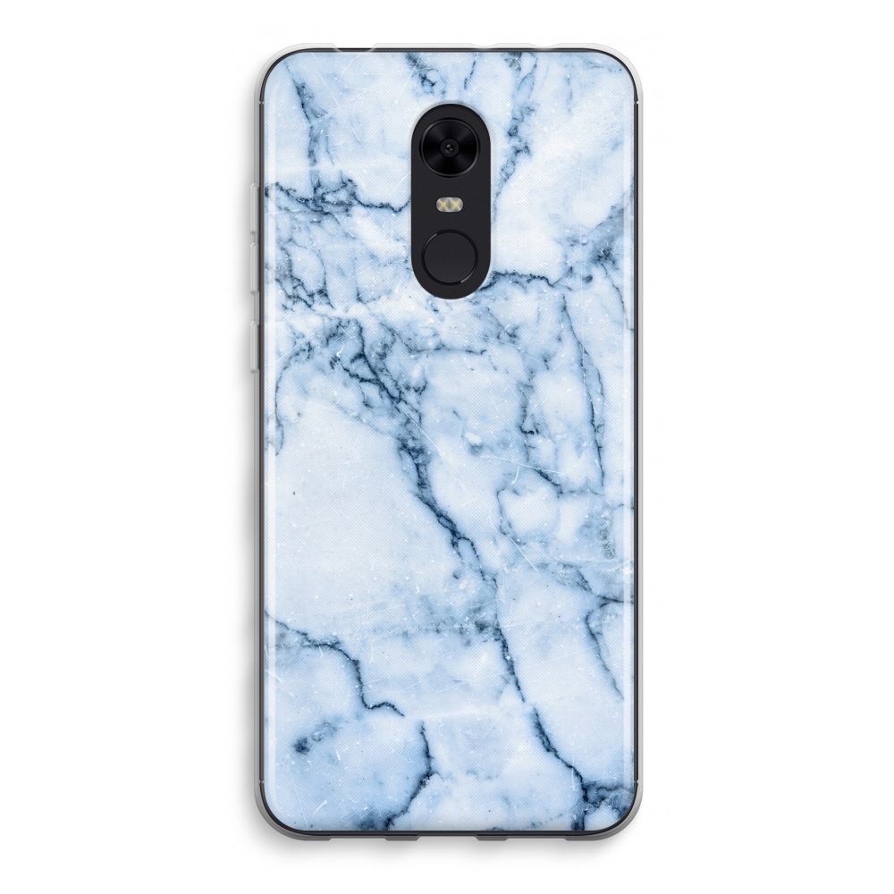 Xiaomi Redmi 5 Transparant Hoesje Soft Blauw Marmer xiaomi kopen in de aanbieding