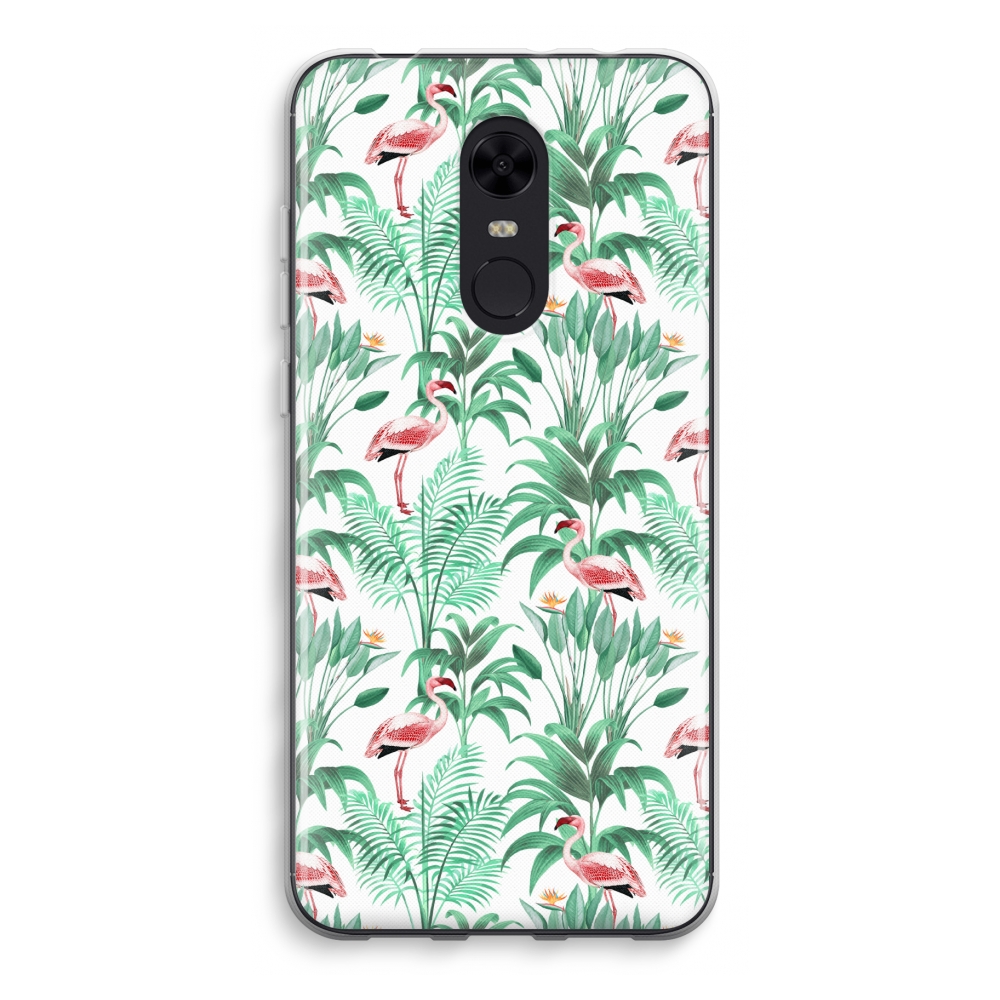 Xiaomi Redmi 5 Transparant Hoesje Soft Flamingo Bladeren xiaomi kopen in de aanbieding