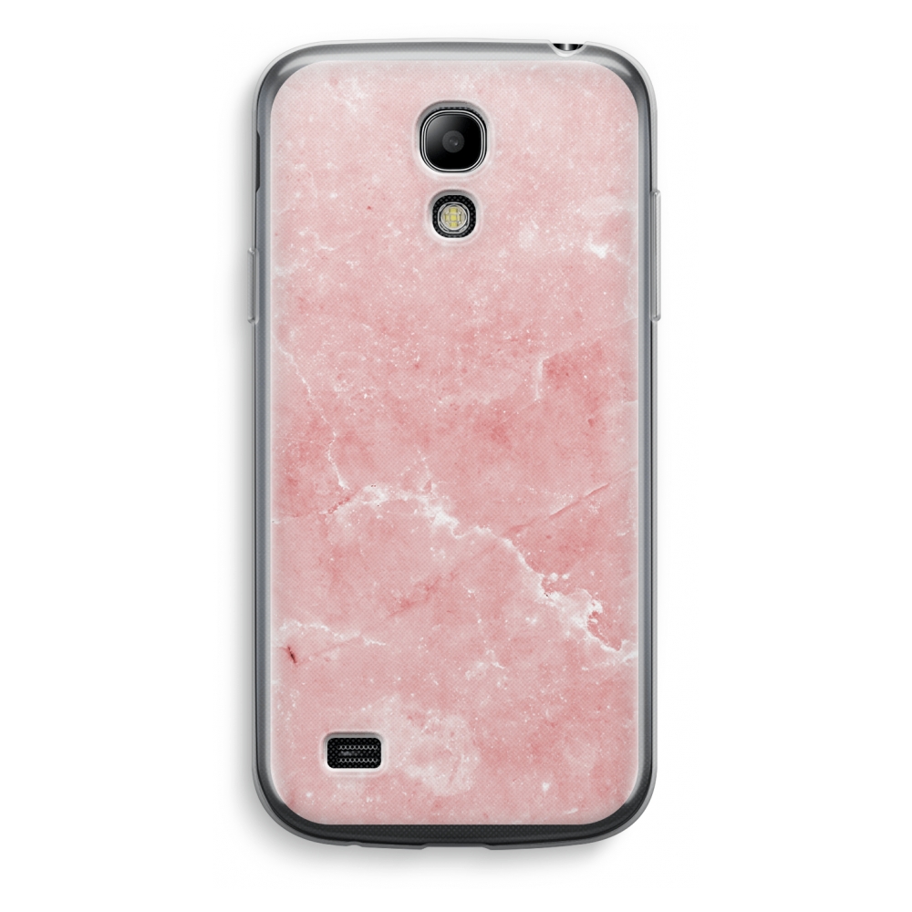 Samsung Galaxy S4 Mini Transparant Hoesje Soft Roze Marmer samsung kopen in de aanbieding