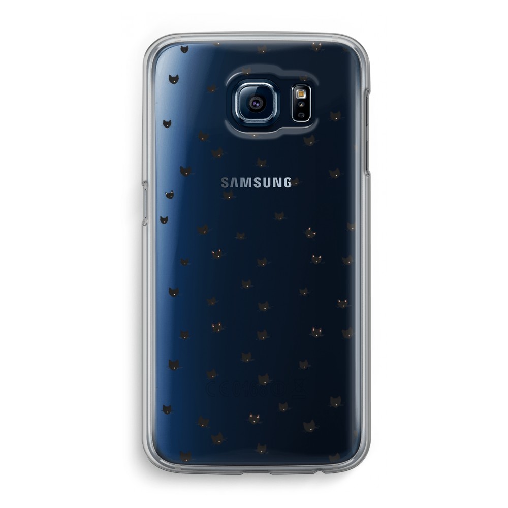 Samsung Galaxy S6 Transparant Hoesje Soft Kleine Kattenkopjes samsung kopen in de aanbieding