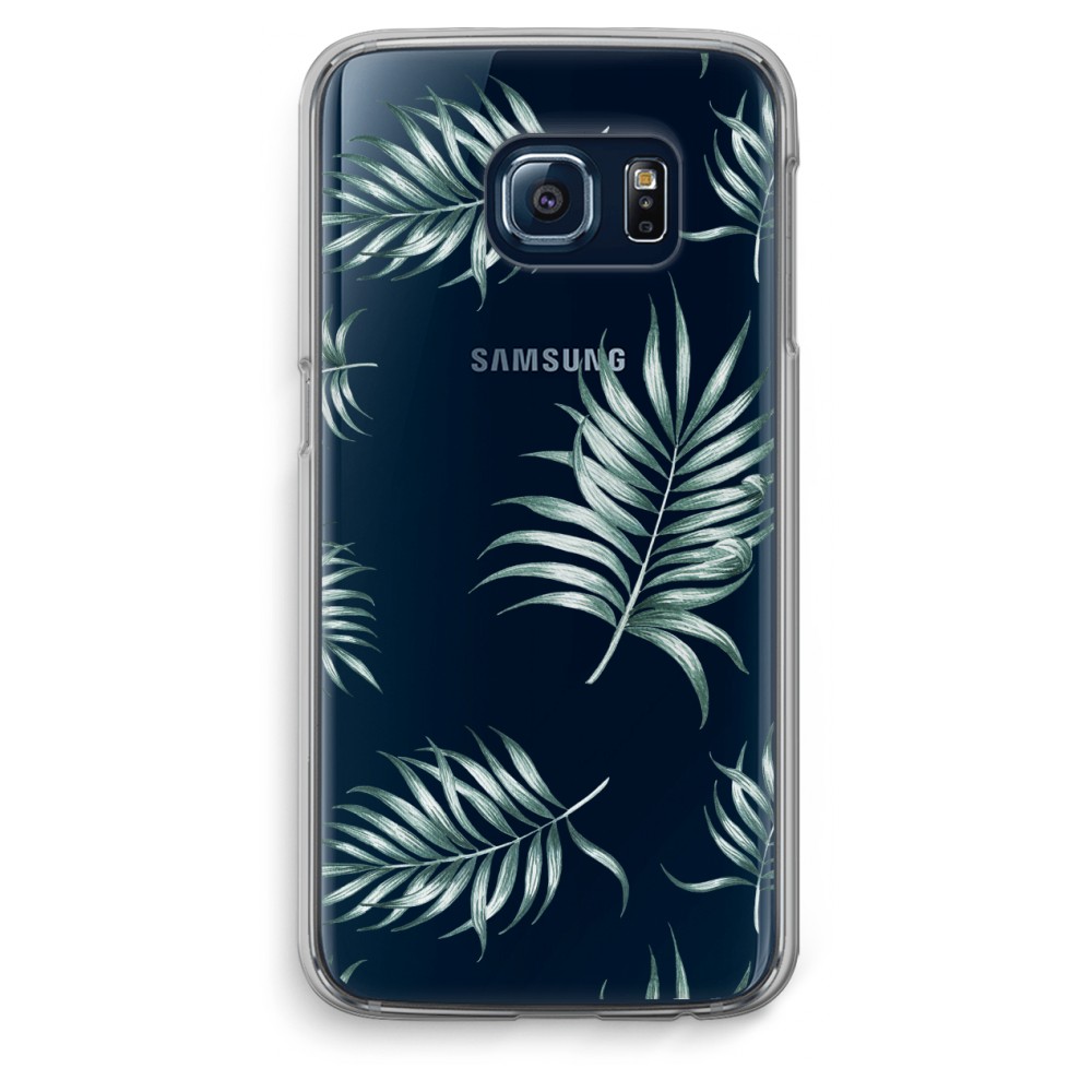 Samsung Galaxy S6 Edge Transparant Hoesje Soft Simple Leaves samsung kopen in de aanbieding