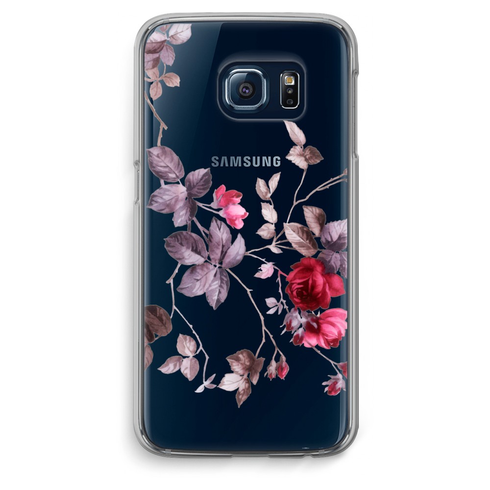 Samsung Galaxy S6 Edge Transparant Hoesje Soft Mooie Bloemen samsung kopen in de aanbieding