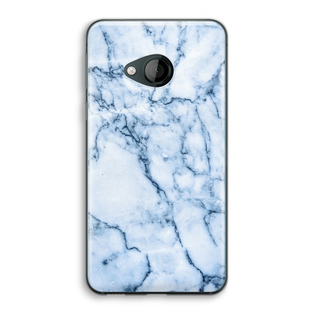 Htc Je Play Transparant Hoesje Soft Blauw Marmer htc kopen in de aanbieding