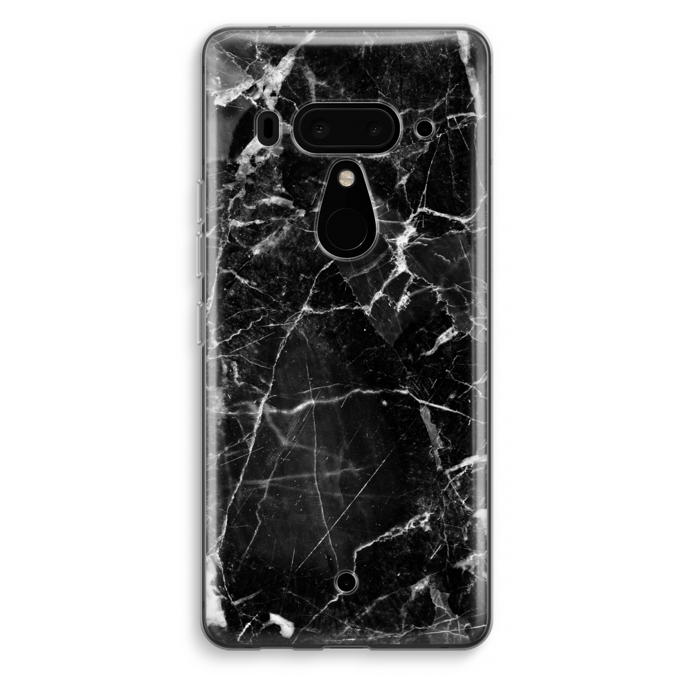 Htc U12 Transparant Hoesje Soft Zwart Marmer 2 htc kopen in de aanbieding