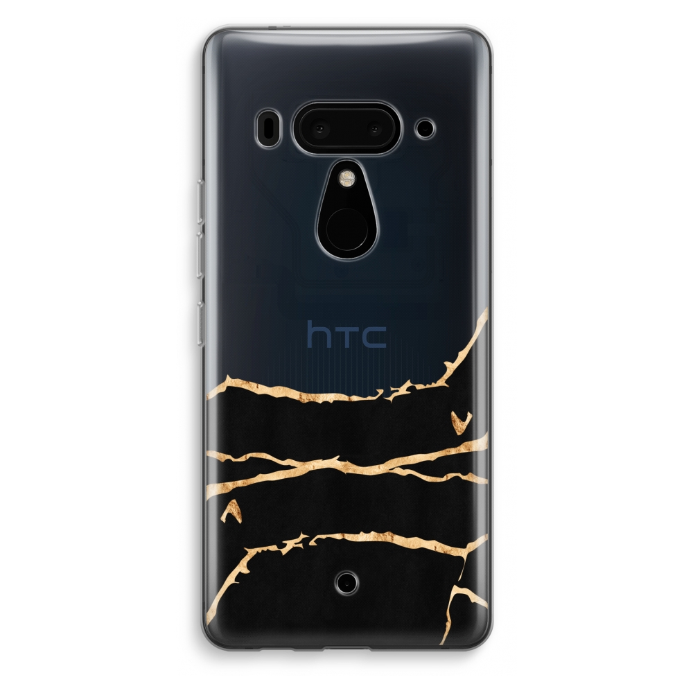 Htc U12 Transparant Hoesje Soft Gouden Marmer htc kopen in de aanbieding
