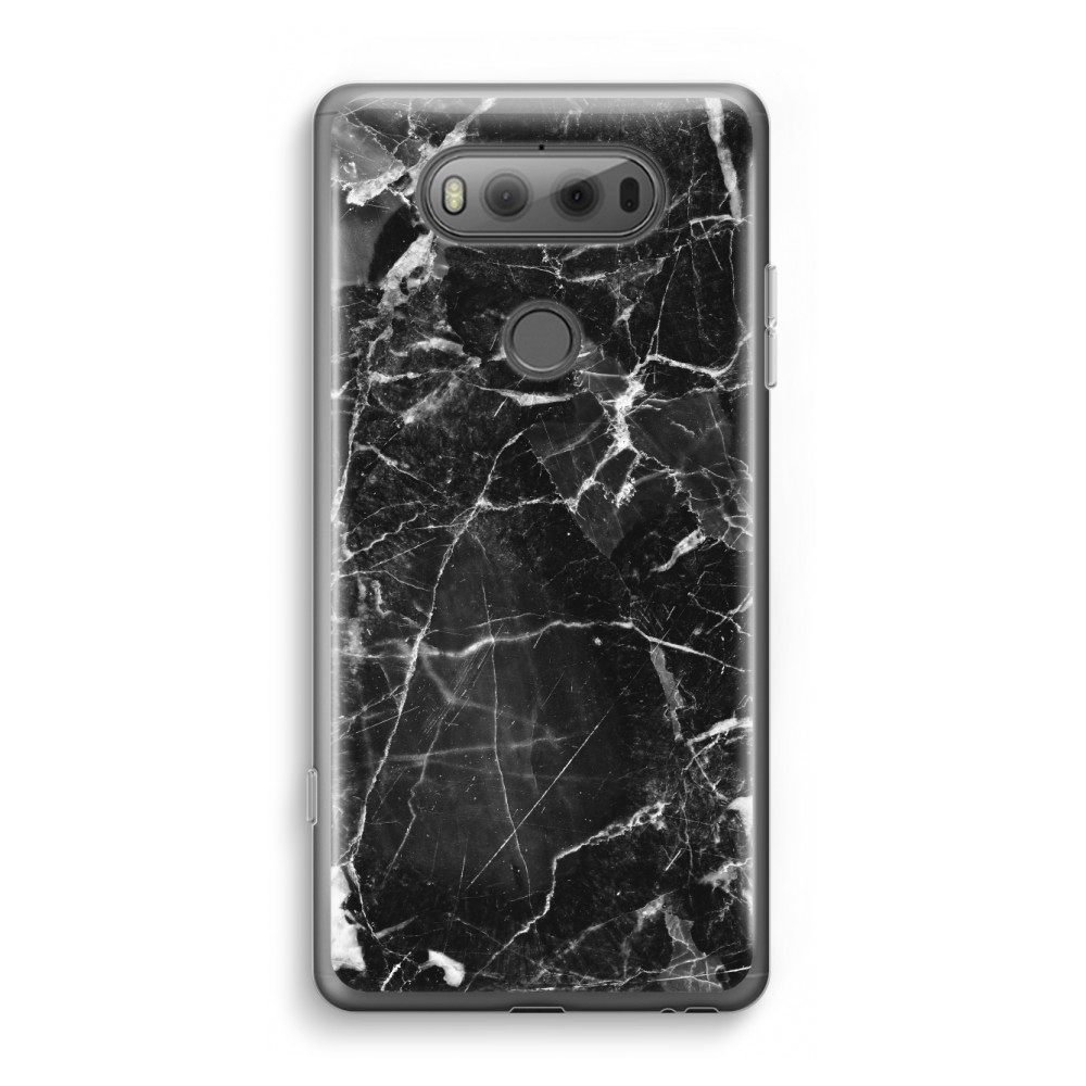 Lg V20 Transparant Hoesje Soft Zwart Marmer 2 lg kopen in de aanbieding