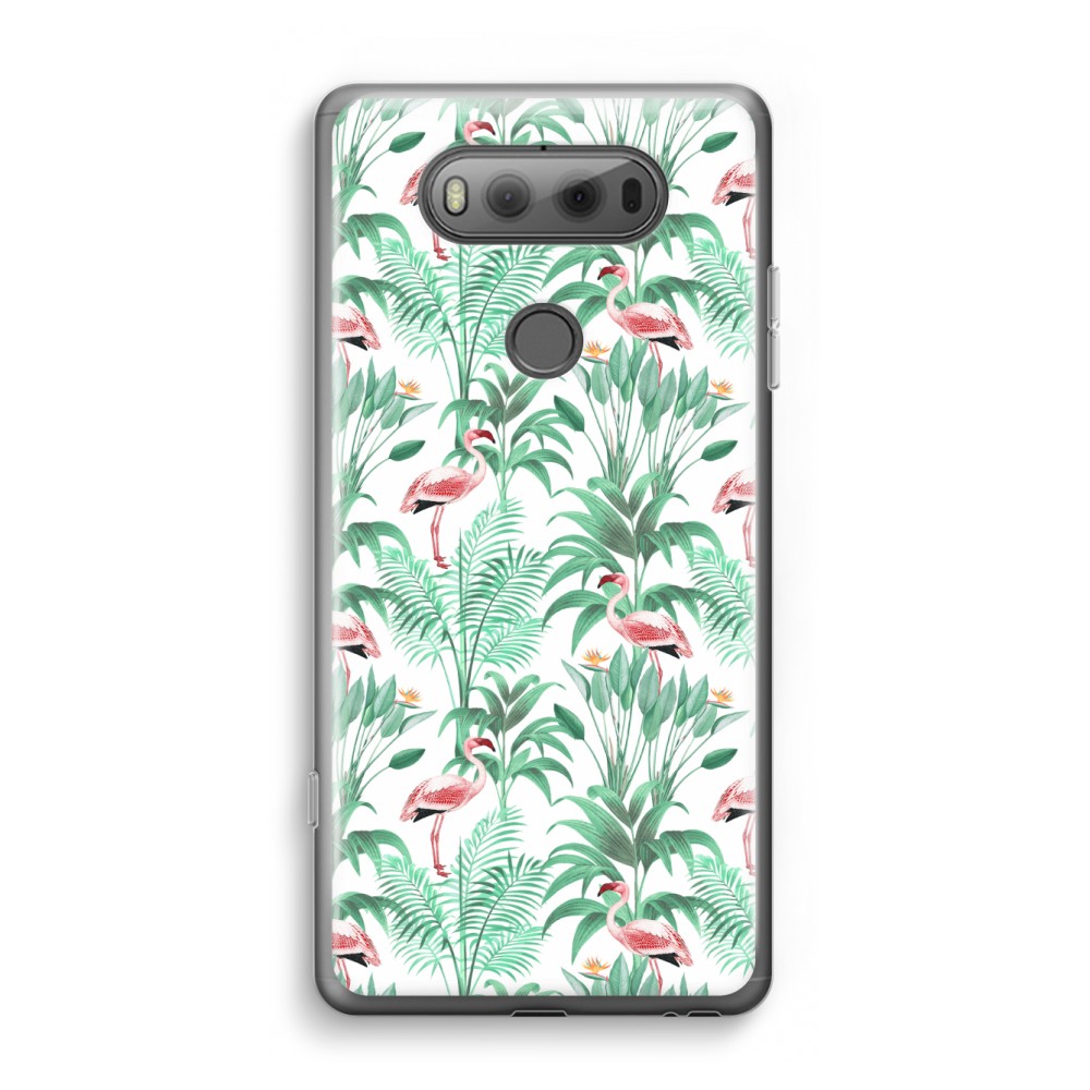 Lg V20 Transparant Hoesje Soft Flamingo Bladeren lg kopen in de aanbieding