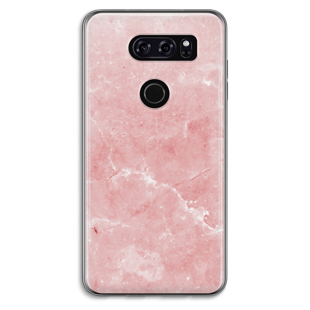 Lg V30 Transparant Hoesje Soft Roze Marmer lg kopen in de aanbieding