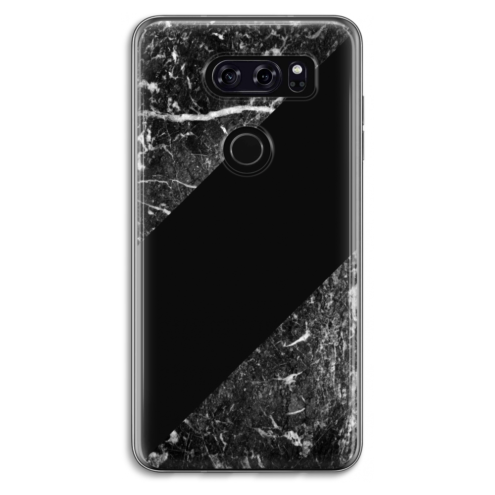 Lg V30 Transparant Hoesje Soft Zwart Marmer lg kopen in de aanbieding