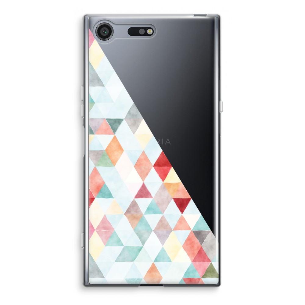 Sony Xperia Xz Premium Transparant Hoesje Soft Gekleurde Driehoekjes Pastel sony kopen in de aanbieding Sony Xperia Xz Premium Transparant Hoesje Soft Gekleurde Driehoekjes Pastel sony kopen in de aanbieding