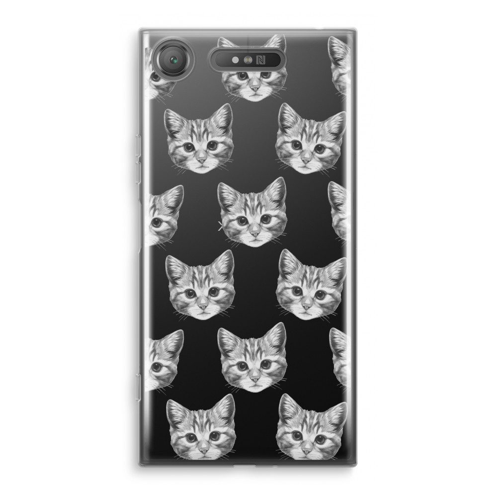 Sony Xperia Xz1 Transparant Hoesje Soft Kitten sony kopen in de aanbieding