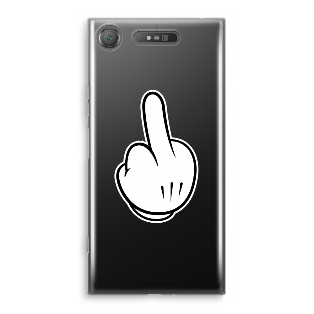 Sony Xperia Xz1 Transparant Hoesje Soft Middle Finger Black sony kopen in de aanbieding