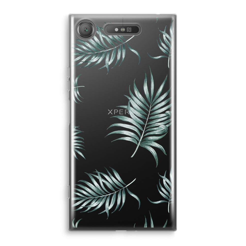 Sony Xperia Xz1 Transparant Hoesje Soft Simple Leaves sony kopen in de aanbieding