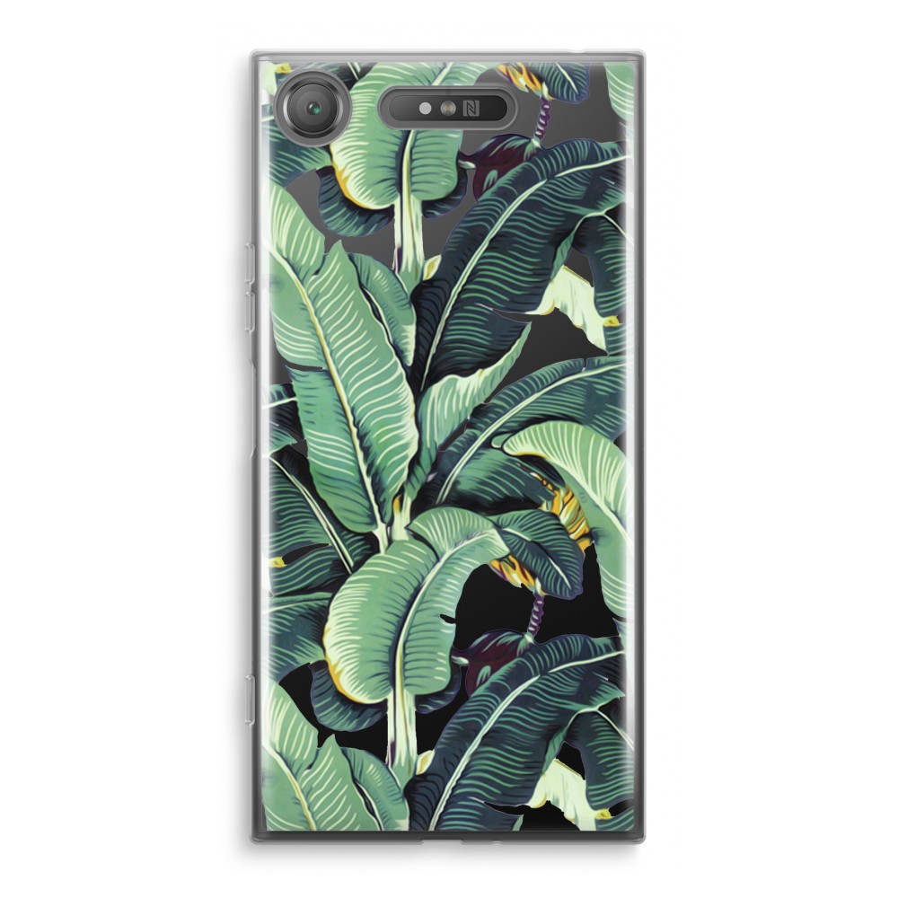 Sony Xperia Xz1 Transparant Hoesje Soft Bananenbladeren sony kopen in de aanbieding
