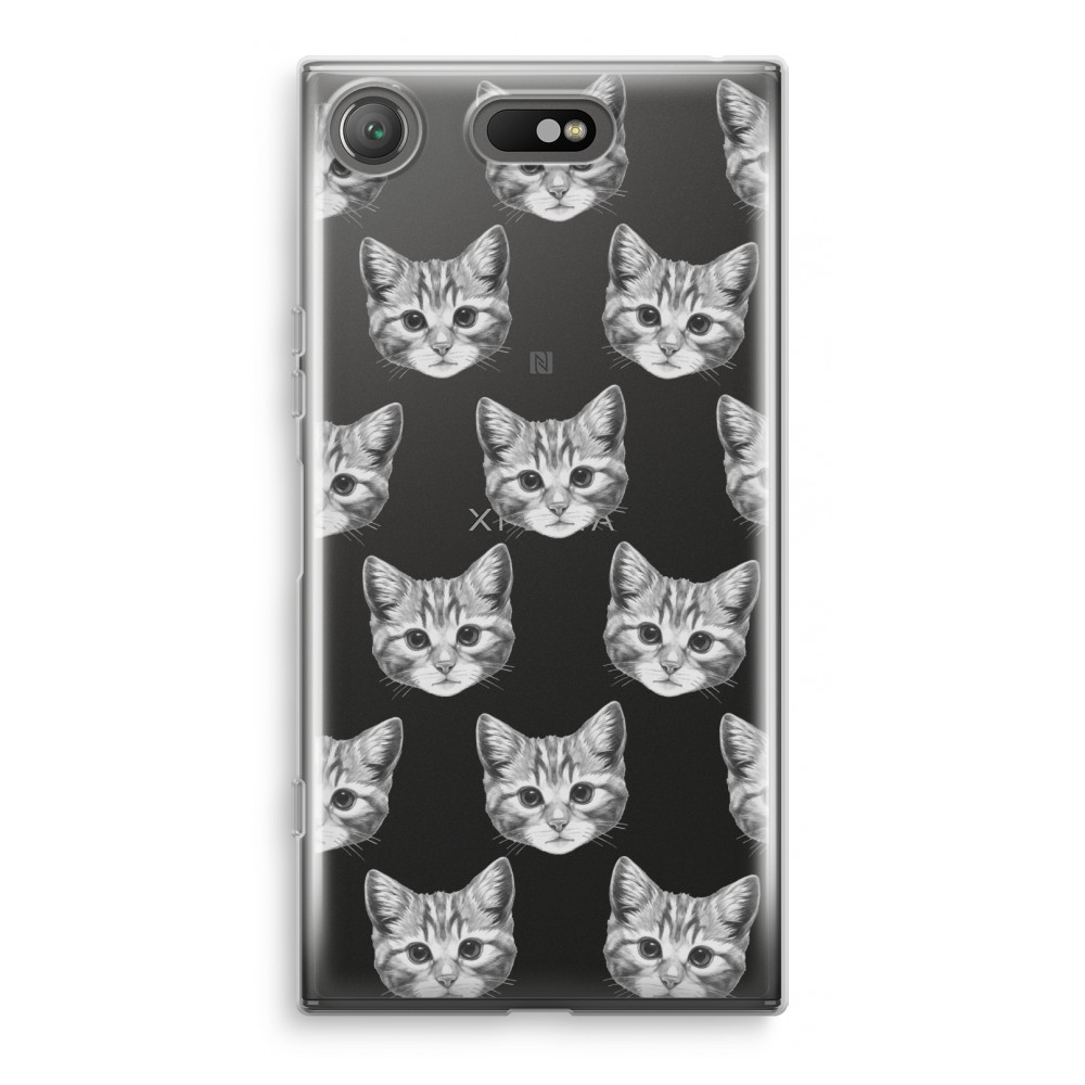 Sony Xperia Xz1 Compact Transparant Hoesje Soft Kitten sony kopen in de aanbieding
