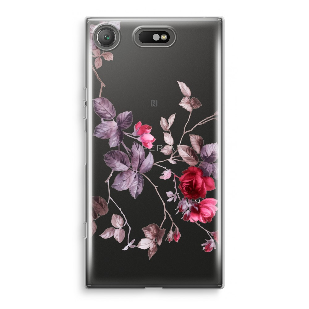 Sony Xperia Xz1 Compact Transparant Hoesje Soft Mooie Bloemen sony kopen in de aanbieding