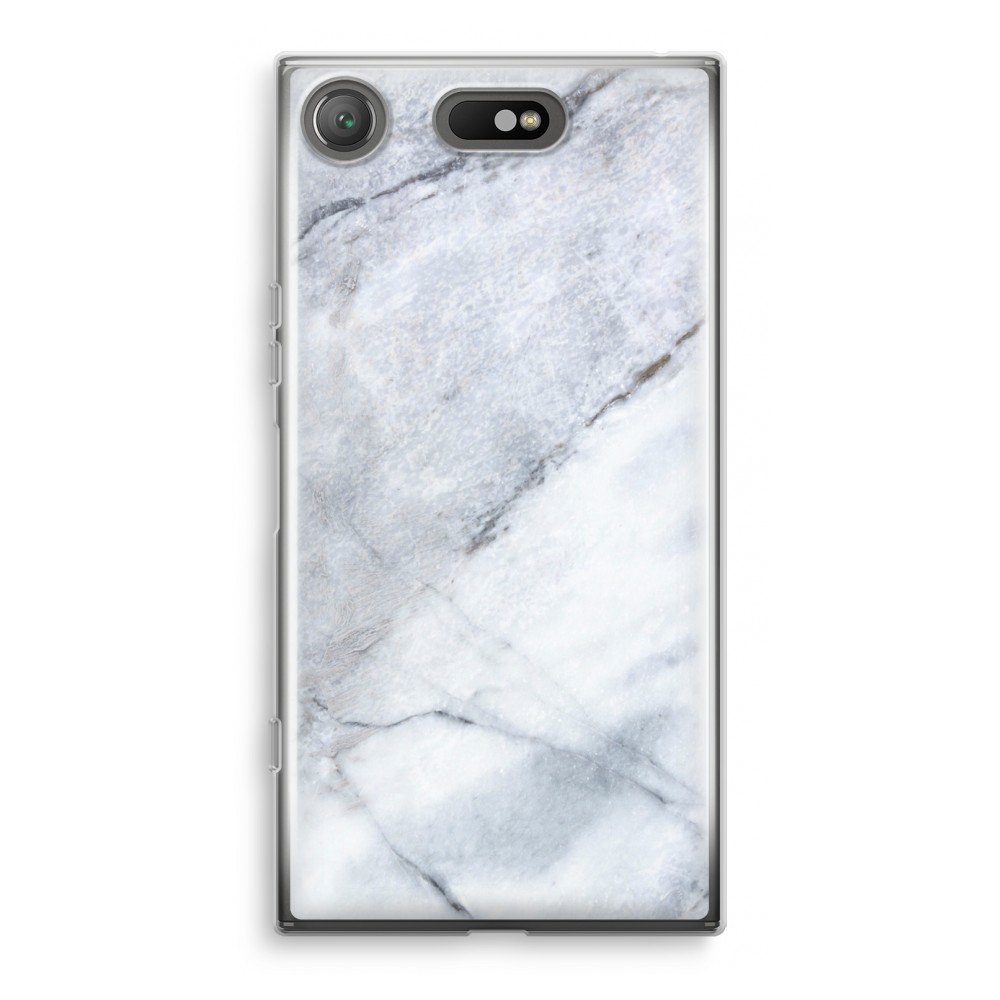 Sony Xperia Xz1 Compact Transparant Hoesje Soft Witte Marmer sony kopen in de aanbieding