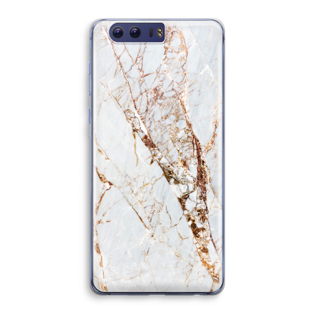 Honor 9 Transparant Hoesje Soft Goud Marmer honor kopen in de aanbieding