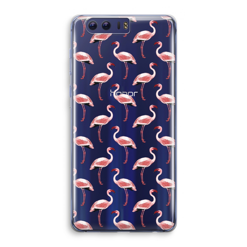 Honor 9 Transparant Hoesje Soft Flamingoprint Groen honor kopen in de aanbieding