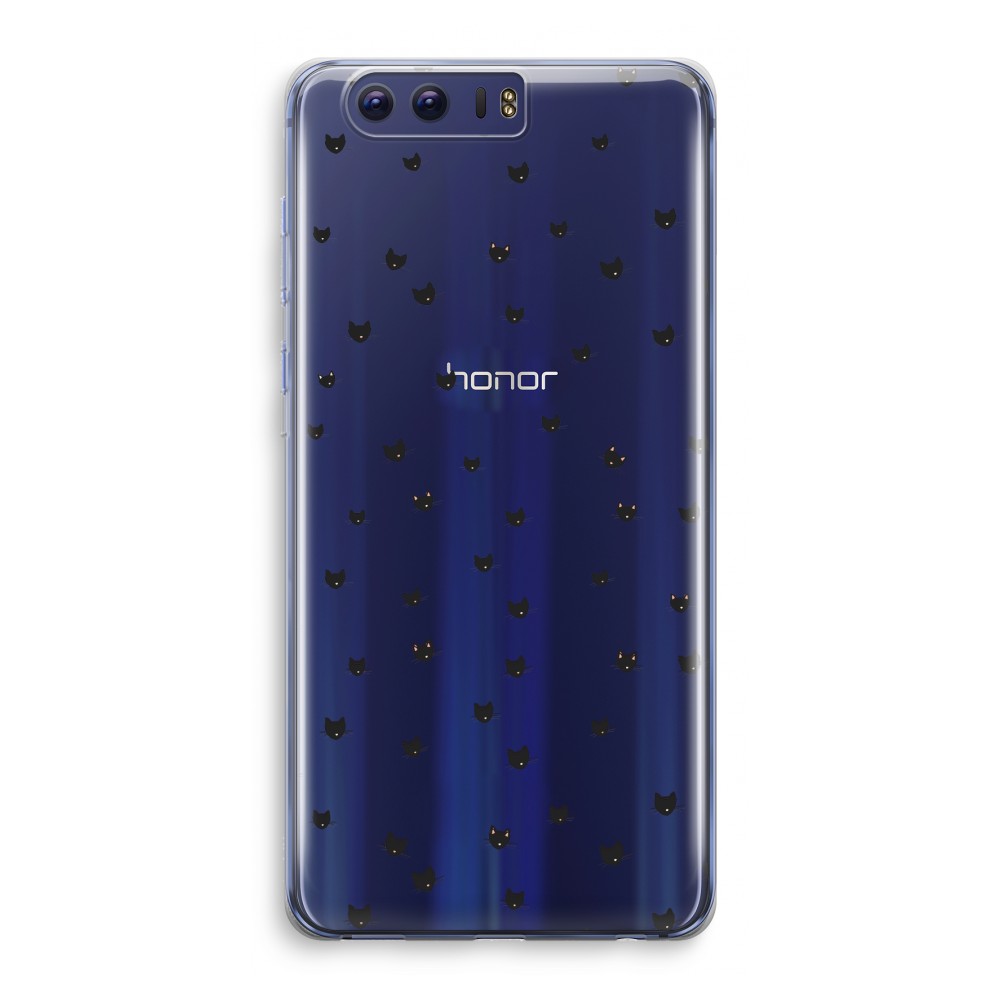 Honor 9 Transparant Hoesje Soft Kleine Kattenkopjes honor kopen in de aanbieding