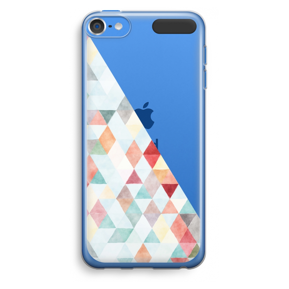 Apple Ipod Touch 5 Transparant Hoesje Soft Gekleurde Driehoekjes Pastel apple kopen in de aanbieding