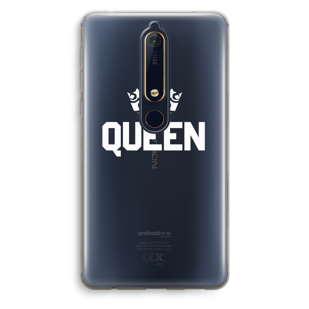 Nokia 6 2018 Transparant Hoesje Soft Queen Zwart nokia kopen in de aanbieding