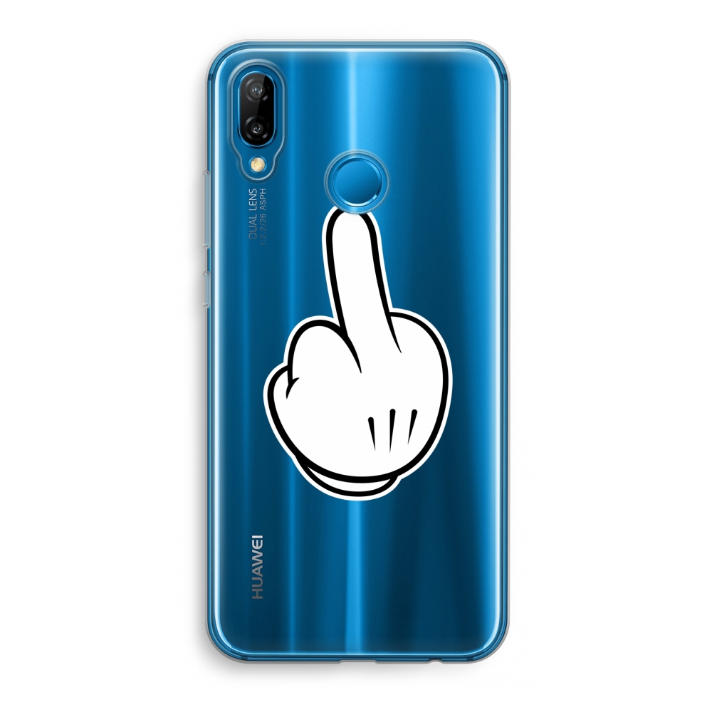 Huawei P20 Lite Transparant Hoesje Soft Middle Finger Black huawei kopen in de aanbieding Huawei P20 Lite Transparant Hoesje Soft Middle Finger Black huawei kopen in de aanbieding