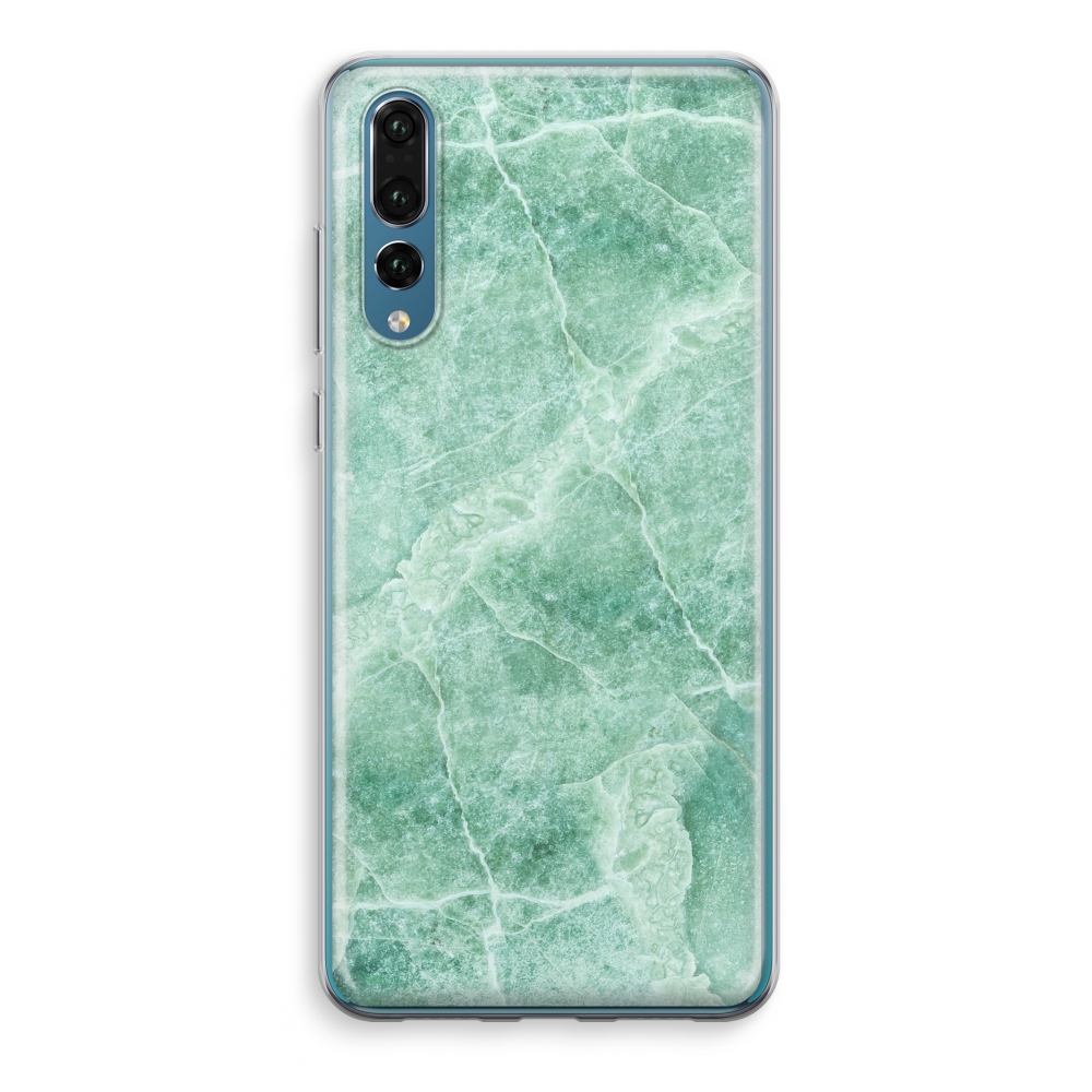 Huawei P20 Pro Transparant Hoesje Soft Groen Marmer huawei kopen in de aanbieding