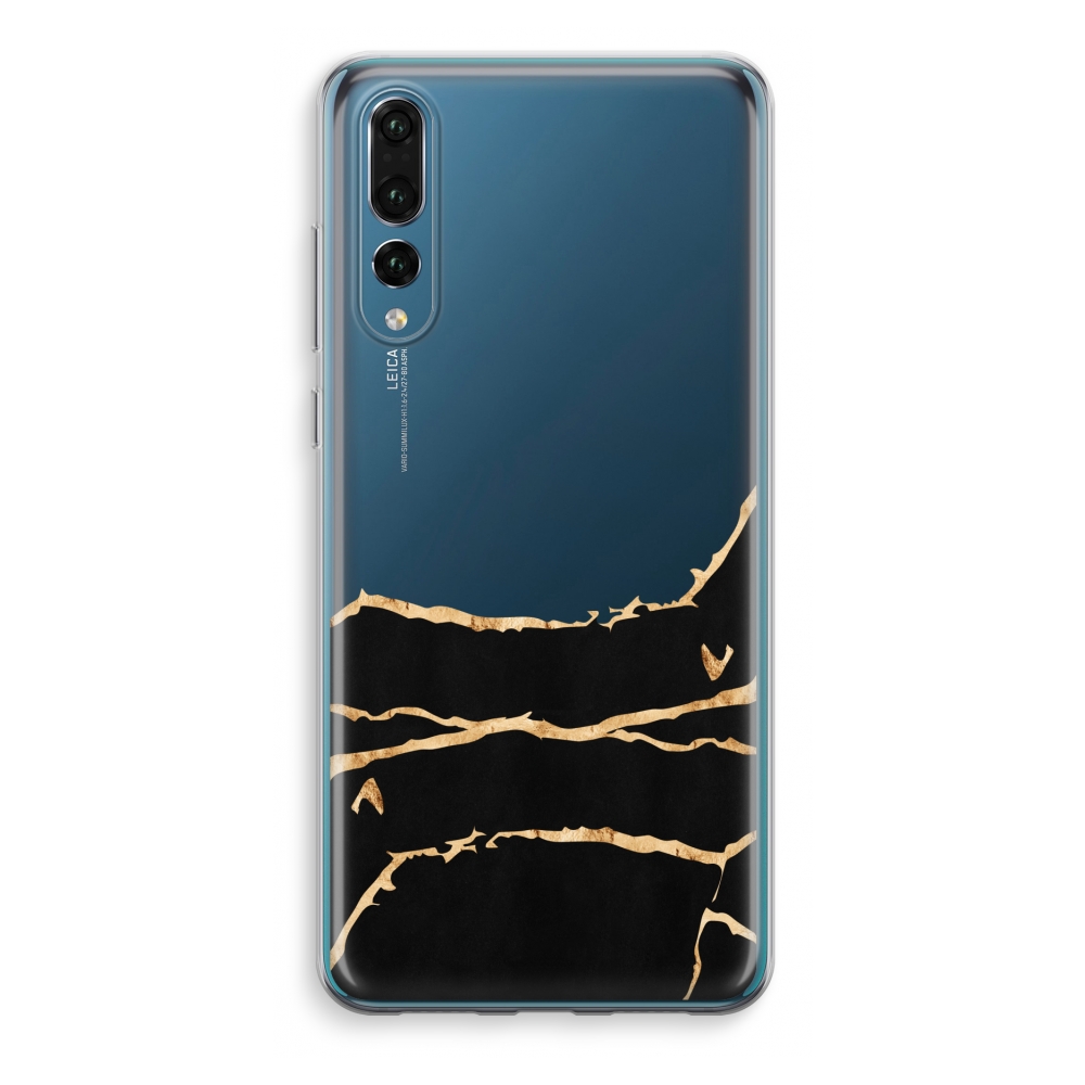 Huawei P20 Pro Transparant Hoesje Soft Gouden Marmer huawei kopen in de aanbieding