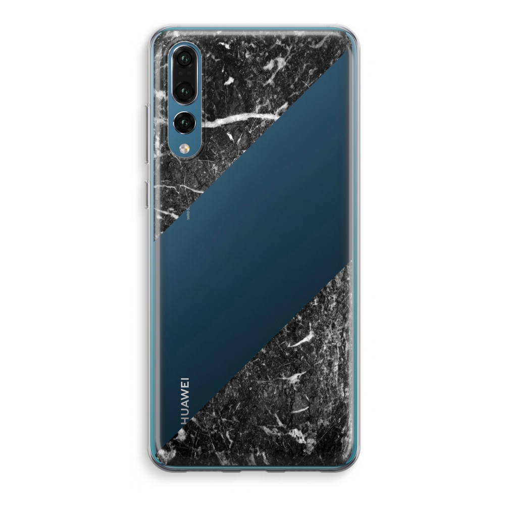 Huawei P20 Pro Transparant Hoesje Soft Zwart Marmer huawei kopen in de aanbieding