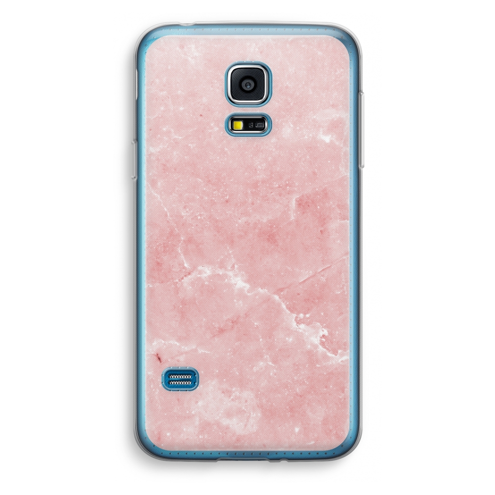 Samsung Galaxy S5 Mini Transparant Hoesje Soft Roze Marmer samsung kopen in de aanbieding