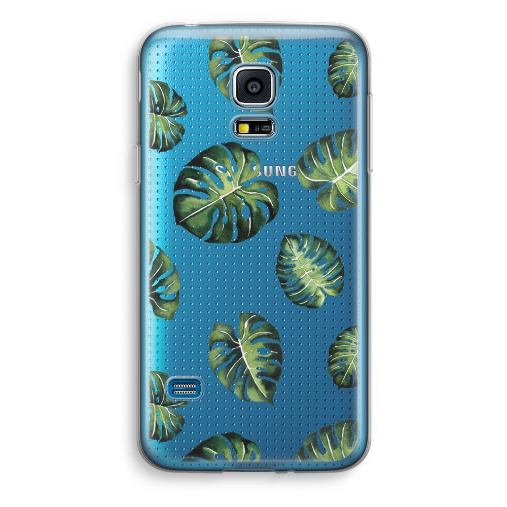 Samsung Galaxy S5 Mini Transparant Hoesje Soft Tropische Bladeren samsung kopen in de aanbieding Samsung Galaxy S5 Mini Transparant Hoesje Soft Tropische Bladeren samsung kopen in de aanbieding