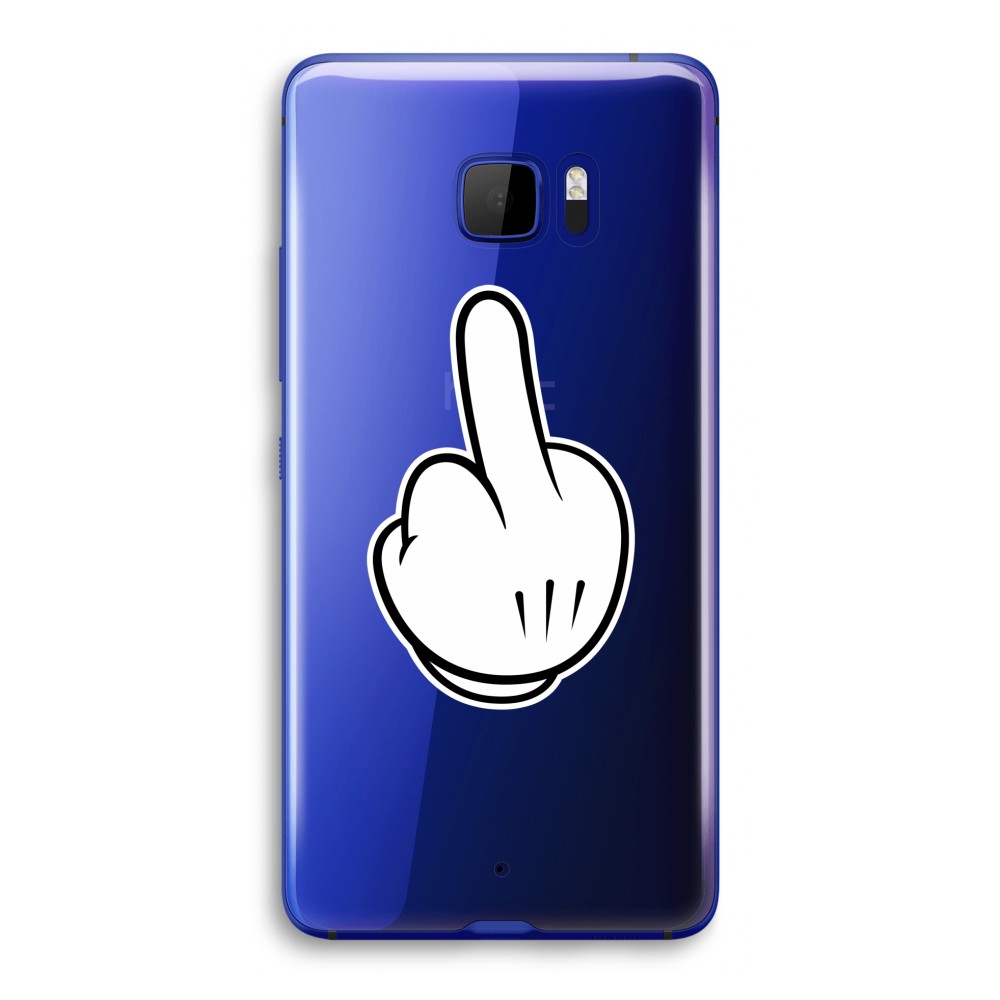 Htc Je Ultra Transparant Hoesje Soft Middle Finger Black htc kopen in de aanbieding